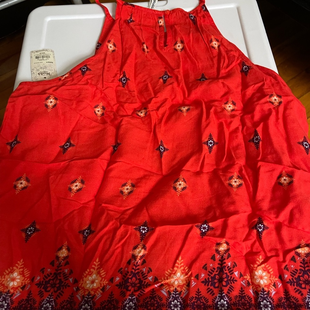 Kohls Mudd Line Sleeveless Red Casual Top